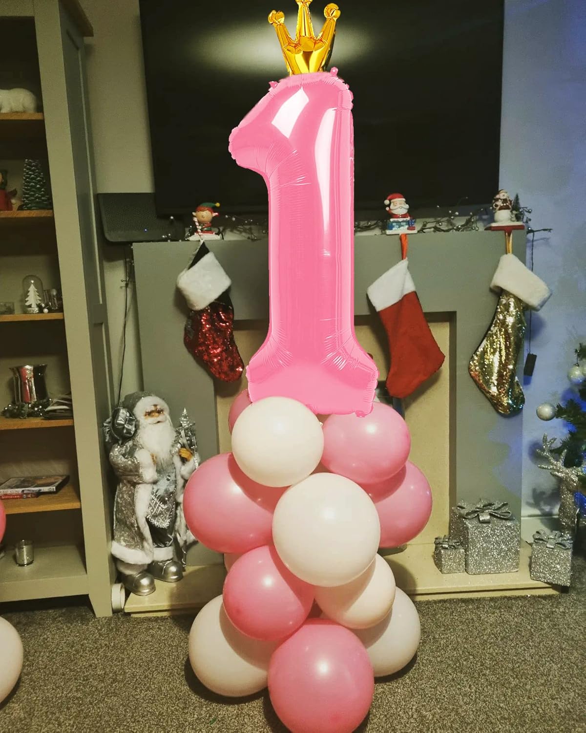 Regine Switzerland 40-Inch Number Balloon - Pink Giant "1" for First Birthday Celebrations