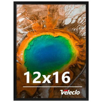 Veleclo 12x16 Picture Frame for Wall Display, 12x16 Black Picture Frame with Shatter Resistant Plexiglass, Stable and Sturdy 12 x 16 Poster Frame for Wall Display, Handpicked Gift Collection, 1 Pack