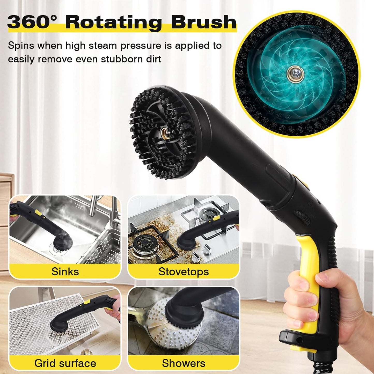 TVD Steam Cleaner - Powerful Home Steamer with 26 Accessories & 5M Extra-Long Power Cord for Deep Cleaning