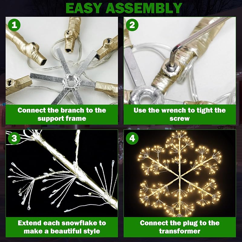 35 Inch LED Snowflake Light with 8 Modes & Timer - Outdoor Christmas Decor
