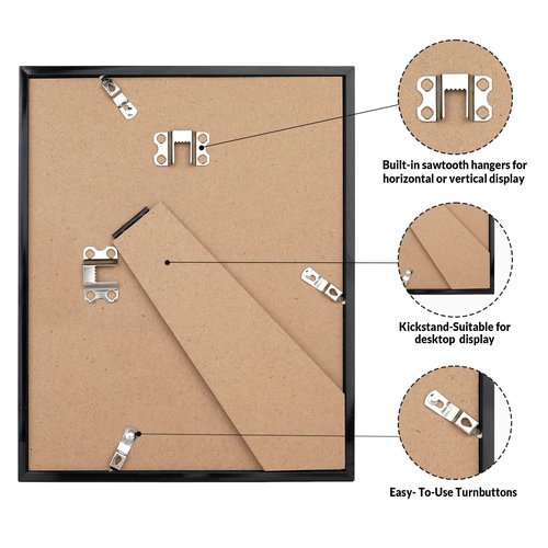 LaVie Home 8x10 Picture Frame for Wall Display, 8x10 Black Picture Frame with HD Plexiglas, 8 x 10 Poster Frame 2 Pack, Display Frame for Vertical or Horizontal, Classic Collection