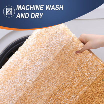 OLANLY Large Bath Rug Mat - Extra Soft Microfiber, Quick Dry & Washable | 50x30, Golden Yellow