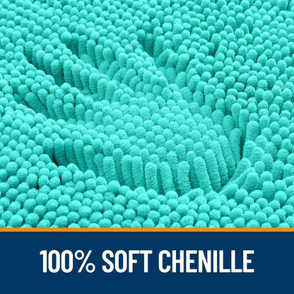 OLANLY Bathroom Runner Rugs - Extra Soft Absorbent Chenille | Quick Dry, Machine Washable, 47x20, Teal