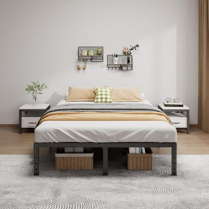 LUMUNANCE Full Size Metal Bed Frame - 14 Inch Heavy-Duty Platform with Underbed Storage | Easy Assembly, Noise-Free