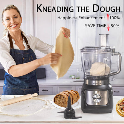 Skiennix Food Processor Blender Combo - 3-in-1 Kitchen Blender with 8-Cup Bowl & 24oz To-Go Cup