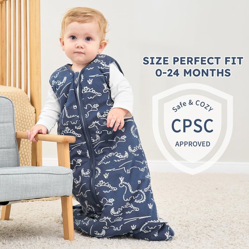 Yoofoss Baby Sleep Sack 18-24 Months, TOG 2.5 Baby Wearable Blanket with 2-Way Zipper, 100% Organic Cotton Fabric Winter Newborn Sleeping Sack, Warm Soft Comfy