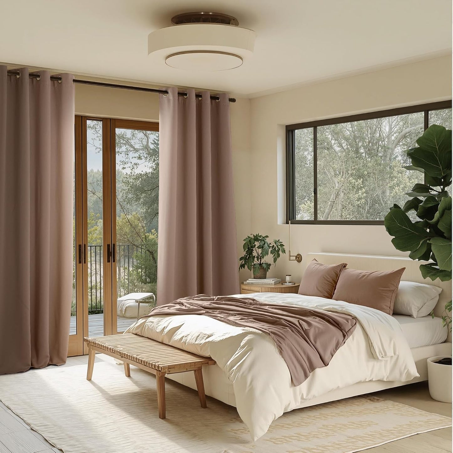 NICETOWN Room Darkening Curtains - 2 Panels in Cappuccino | W52 x L84 for Enhanced Privacy