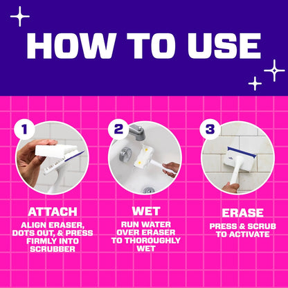 Mr. Clean Magic Eraser Bathroom Cleaner - All-in-One Shower & Tub Scrubber Kit | 2 Scrubbers & 5 Foaming Erasers