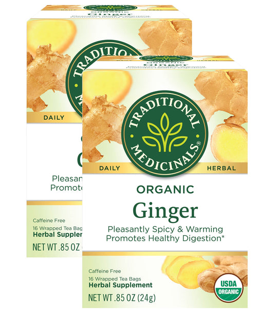 Traditional Medicinals Organic Ginger Herbal Tea - 16 Count (Pack of 2)