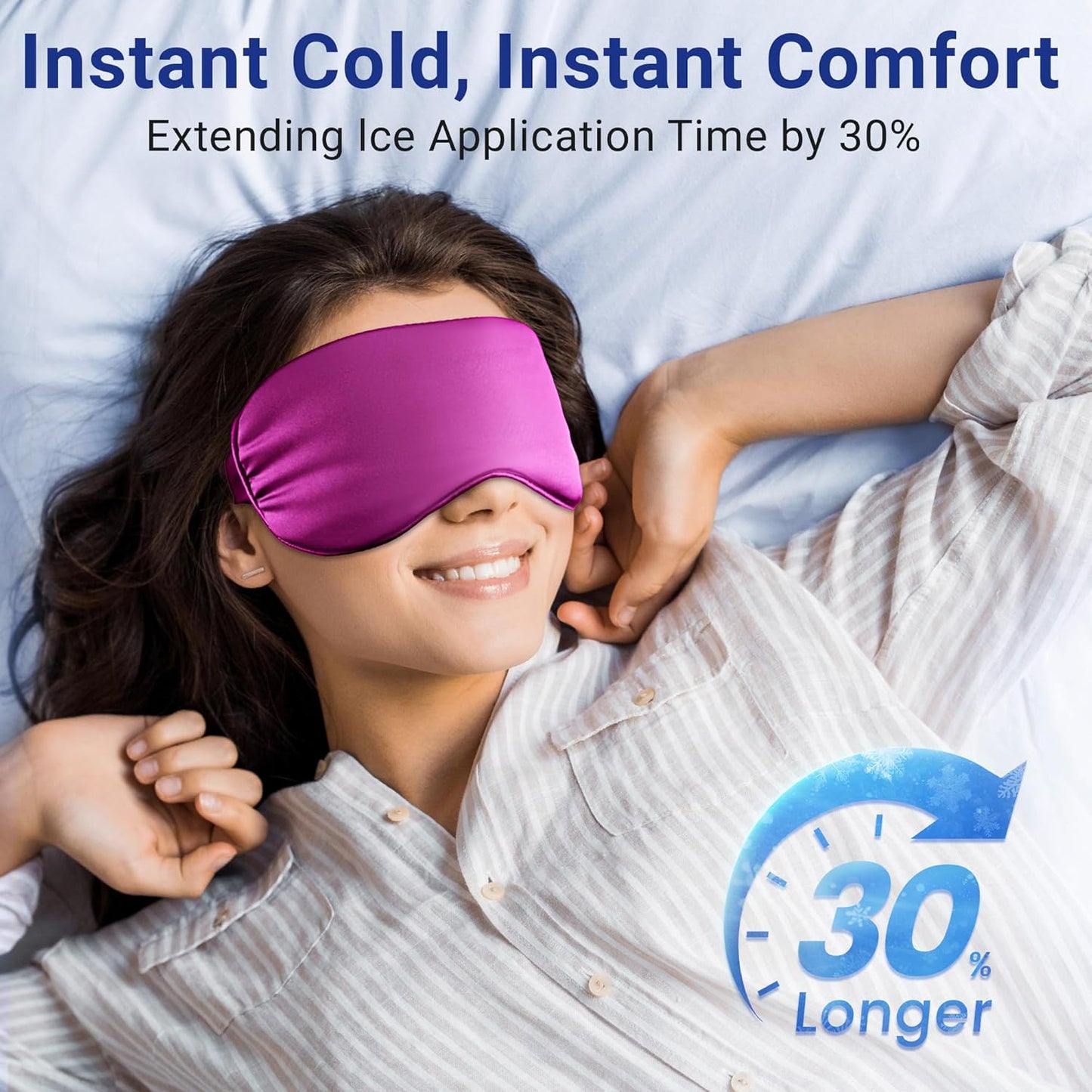 Skiennix Cooling Eye Mask - Fast Relief for Puffy Eyes & Migraines | Reusable Gel Pack in Purple