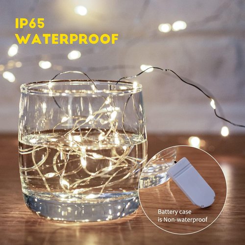 Brightown 24 Pack LED Fairy Lights - Waterproof 7 ft String Lights for Crafts & Weddings | White Silver Wire