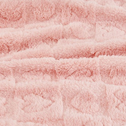 Yurhap Fleece Baby Blanket Heart Checkered Blanket, Ultra Soft Cozy Baby Blankets for Girls Boys, Fluffy Infant Toddler Newborn Receiving Blankets for Crib Stroller 30”×40” (Light Pink)