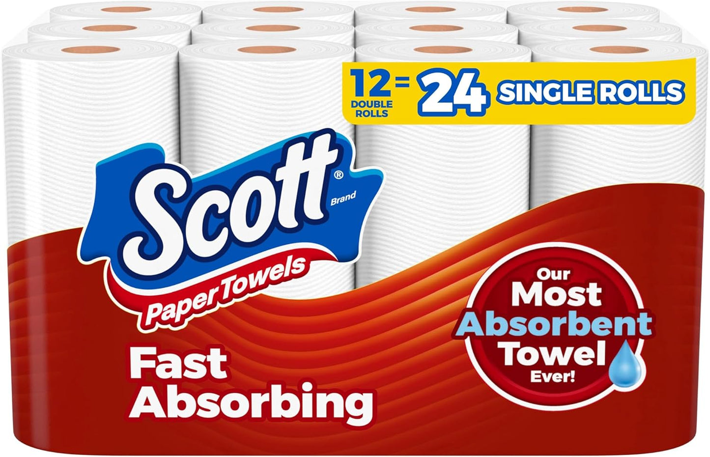 Scott Paper Towels - Choose-A-Sheet, 12 Double Rolls (24 Regular Rolls) - 100 Sheets Per Roll