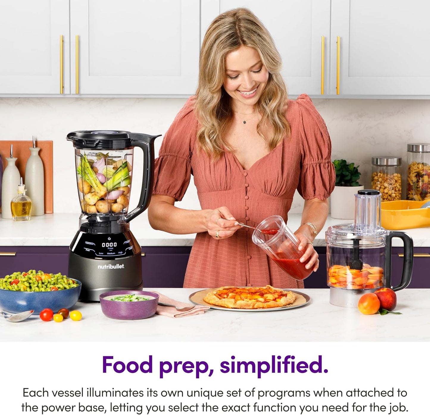 Nutribullet Triple Prep System - Versatile Kitchen Blender with 3 Cup Sizes | Sleek Black Design