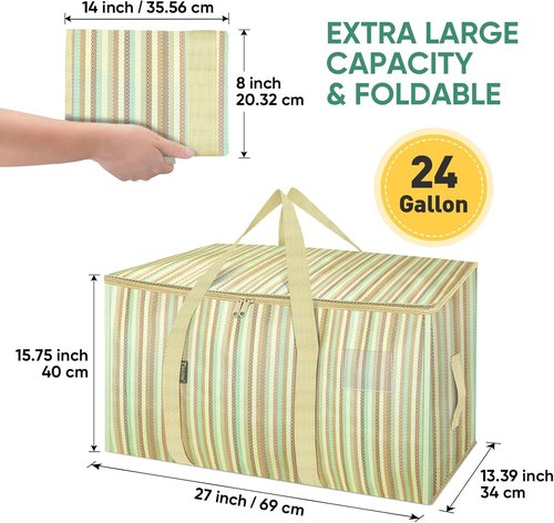 BALEINE Heavy-Duty Oversized Moving Bags - 6-Pack with Reinforced Handles for Clothes & Storage