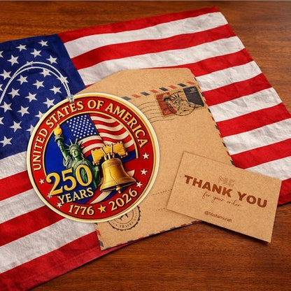 Liberty Bell 250 Years of America Ornament - Patriotic Hanging Decor for Independence Day | 1776-2026