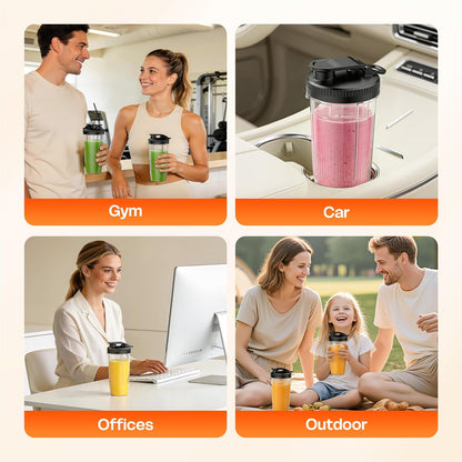 Skiennix Portable Personal Blender - Smoothie Maker with 2 x 24oz Cups & Extra Lid for Juices & Baby Food