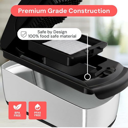 Fullstar Vegetable Chopper & Spiralizer - 9-in-1 Food Chopper with Container, Kitchen Essential in Stainless Steel Black