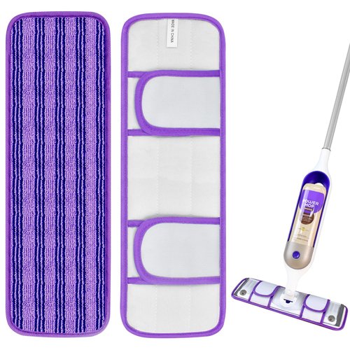 2 Pack Upgraded Reusable Mop Pads Compatible with Swiffer PowerMop, Mop Refill Pads Replacement for Swiffer Power Mop Spray Mop Pads for Multi-Surface Floor Cleaning, Quality Updated Cationic Material