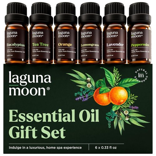 Lagunamoon Essential Oils Aromatherapy Set - 6 Premium Oils for Diffusers & Home Fragrance | 10mL Each