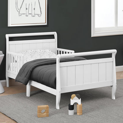 Delta Children Wood Sleigh Toddler Bed, White