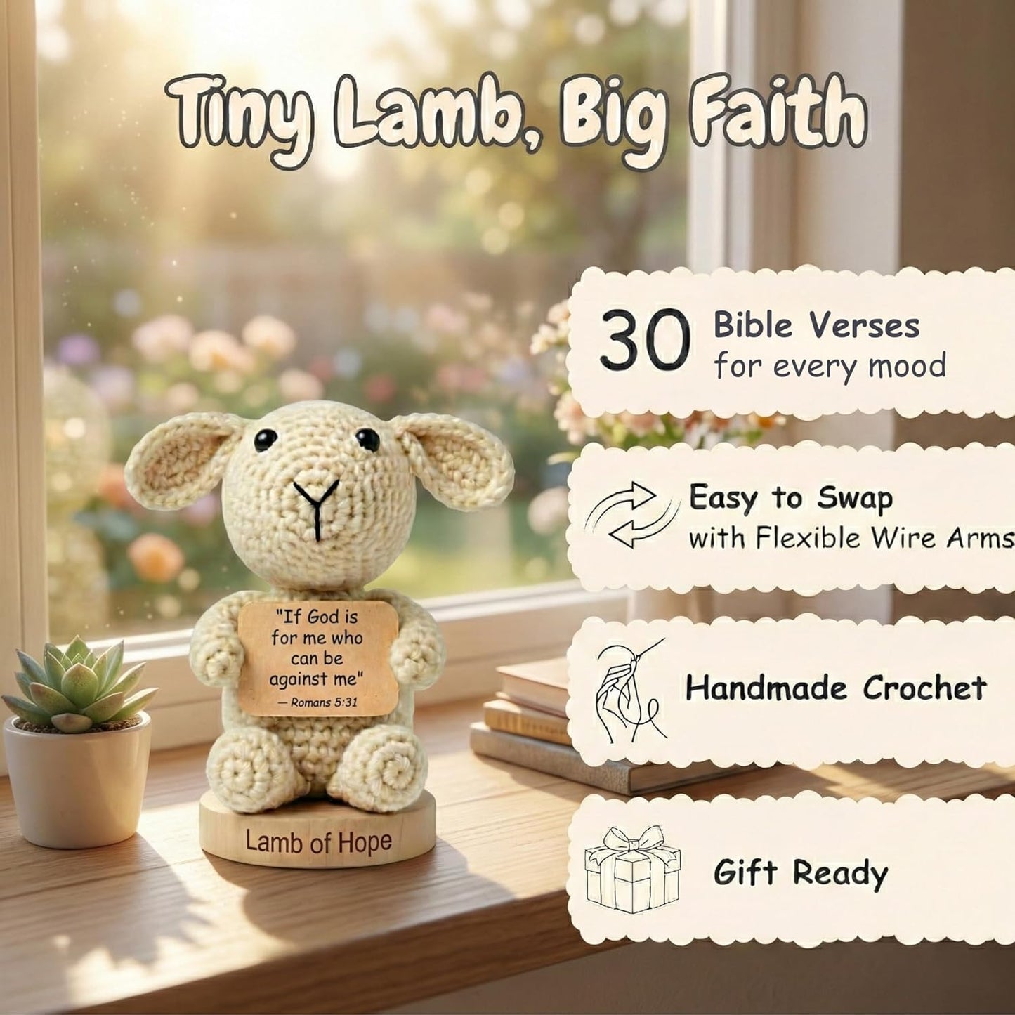 Positive Crochet | 30 Empowering Bible Verse Prayer Cards | Christian Gifts for Women & Men | Ideal for Mother's Day & Birthdays