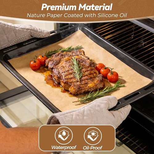 Heavy Duty Parchment Paper Sheets - 360 Count, 9"x13" Unbleached, No-Stick & No-Leak for Baking