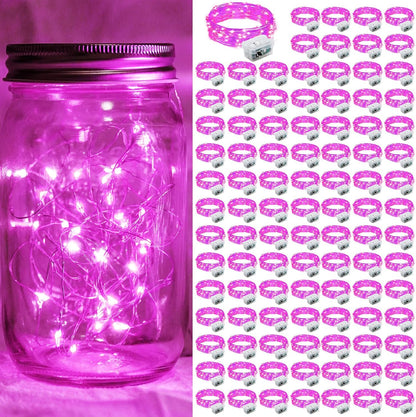 Skiennix 20 LED Pink Fairy Lights - 7Ft Twinkle String Lights | Battery Operated & Waterproof for Parties, Weddings, & Decor