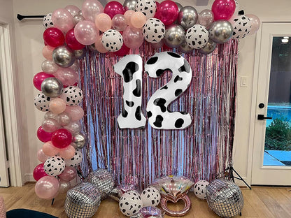 Regine Switzerland Cow Print Number Balloon - 40 Inch 0 Number Balloons for Farm Birthday Decorations