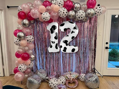 Farm Birthday Decorations - Skiennix 40-Inch Cow Print Number Balloon 0 - Perfect for Girls' Parties