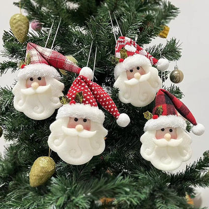 Santa Claus Hanging Ornaments Set - 4 Cute Wall & Door Christmas Decor