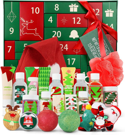 Advent Skincare Calendar 2025 - 24 Days of Beauty Gifts for Women | Holiday Bath & Body Set