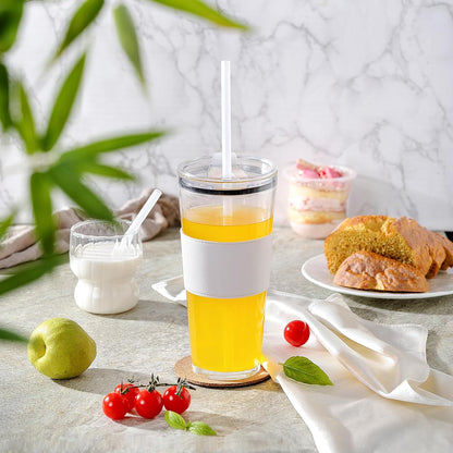 Stanley Cup Replacement Straws - 6 PCS Reusable 12-Inch Straws with Cleaning Brush | Dishwasher Safe