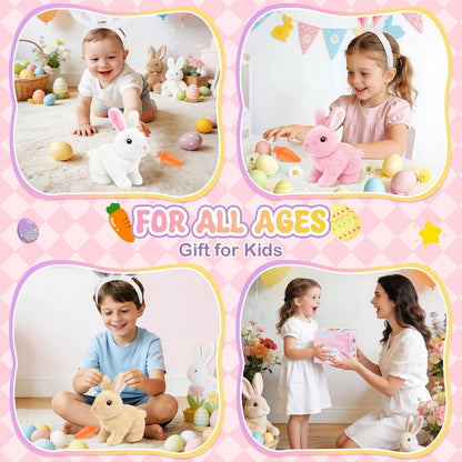 Realistic Bunny Toy for Kids - Interactive Hopping Rabbit with Sounds | Electric Brown Stuffed Animal