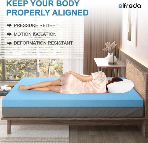 Elfreda Twin Mattress Topper - Pressure-Relieving Bed Pad | 3-Inch Comfort in a Box