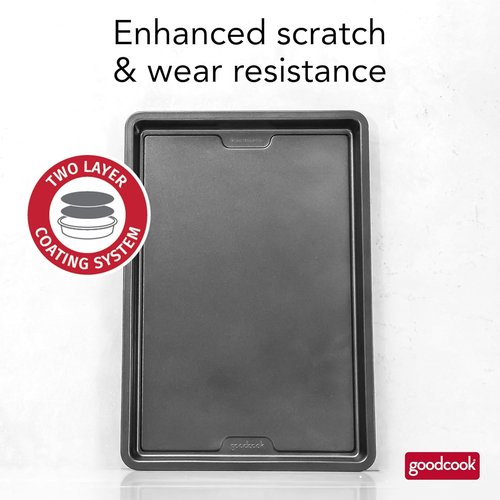 GoodCook PRO Medium Baking Sheet Pan - Nonstick, Warp & Scratch-Resistant Carbon Steel | 10 x 15-Inch, Gray
