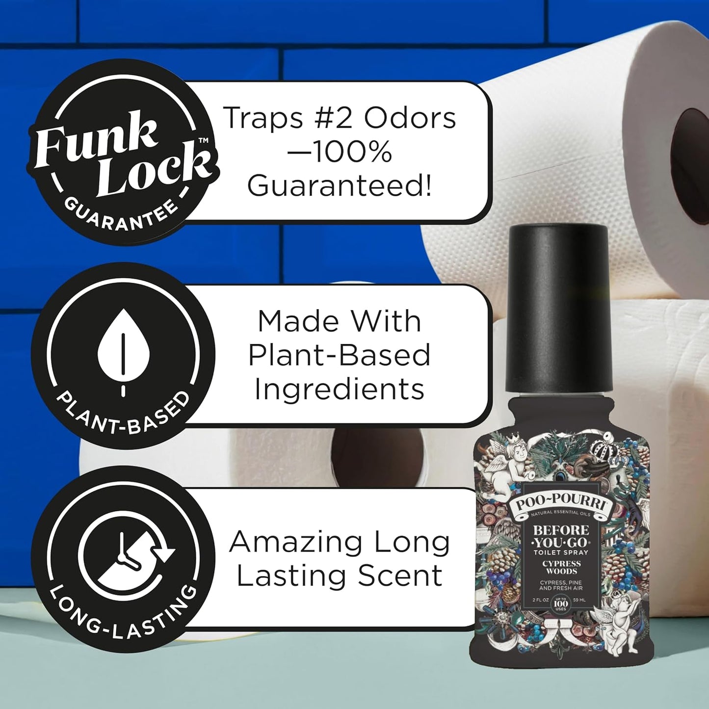 Poo-Pourri Before-You-Go Toilet Spray - Cypress Woods Scent, 2 Fl Oz | Freshen Up Your Bathroom