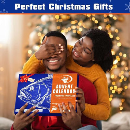 Fishing Advent Calendar 2025 - 24-Day Tackle Set with Rod Holder & Fish Lip Gripper | Perfect Gift for Men