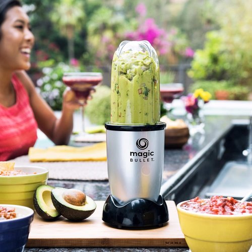 M.B Magic Bullet Personal Blender - 250W Motor, Tall Cup, Stainless Steel Blade & To-Go Lid