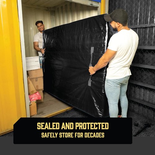 Cali King Mattress Bags for Moving - Extra-Thick, Reusable Storage Cover with 8 Handles & Zipper