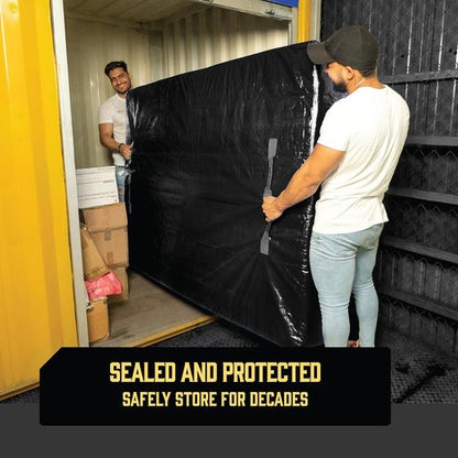 Cali King Mattress Bags for Moving - Extra-Thick, Reusable Storage Cover with 8 Handles & Zipper
