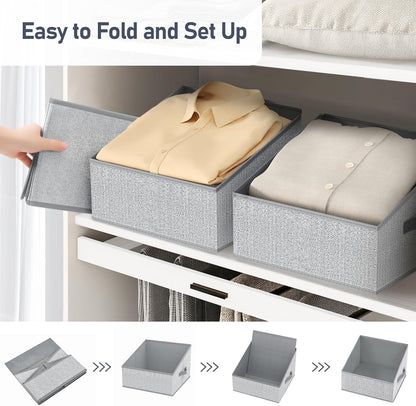 DIMJ Closet Storage Bins - Collapsible Fabric Baskets with Handles for Organizing Toys, Books, and More