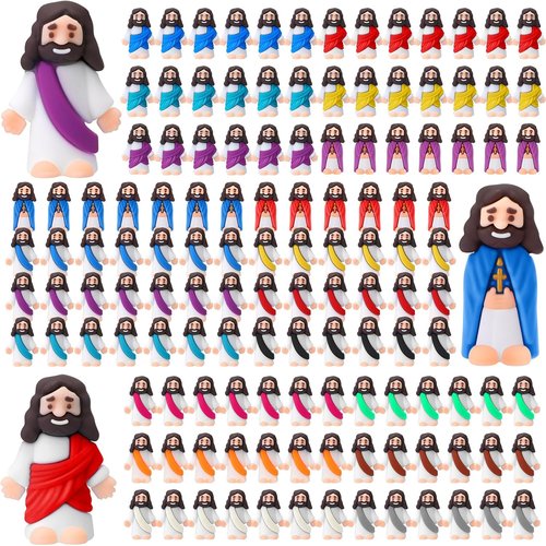 Bememo 200 Pcs Mini Jesus Figurines - Perfect Pocket Toys for Easter Celebrations & Religious Favors