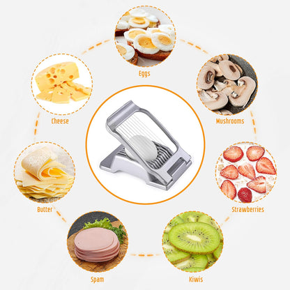 Skiennix Egg Slicer - Heavy-Duty Stainless Steel Cutter | Dishwasher Safe for Eggs, Salads & More