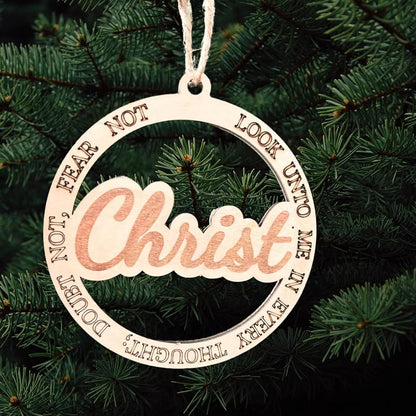 Look Unto Me 20-Pack Wood Christmas Ornaments – LDS Youth Theme 2025