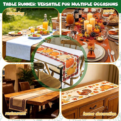Double Sided Table Runner for Thanksgiving & Christmas 13 x 72 Inches