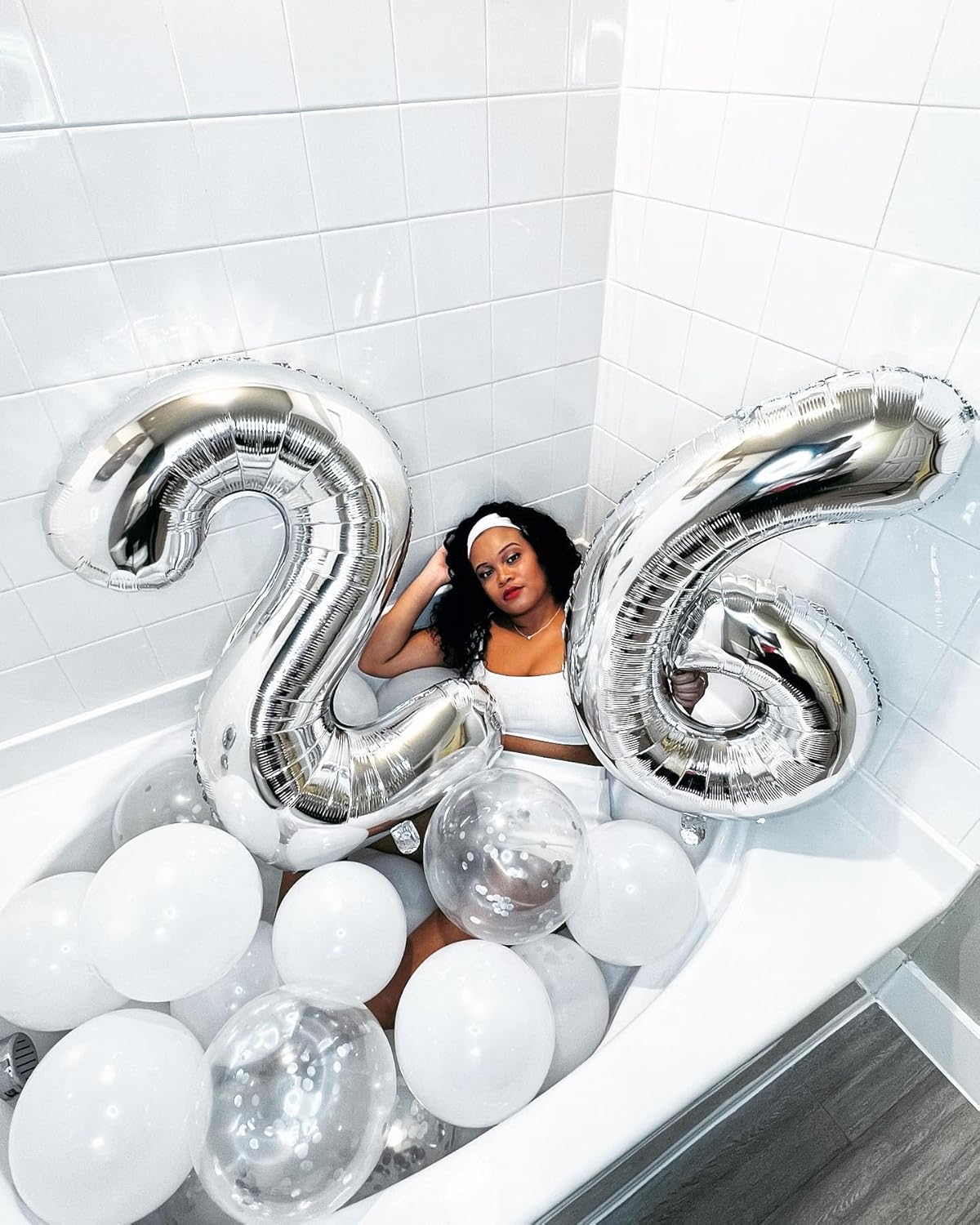 Silver Number 6 Balloon - 40 Inch Birthday Decoration for 6th Birthday Parties | Premium Party Supplies