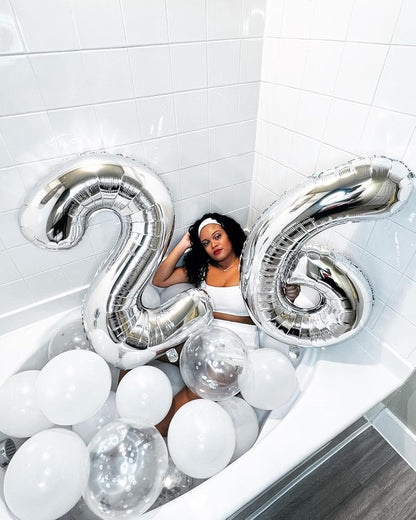 Silver Number 6 Balloon - 40 Inch Birthday Decoration for 6th Birthday Parties | Premium Party Supplies