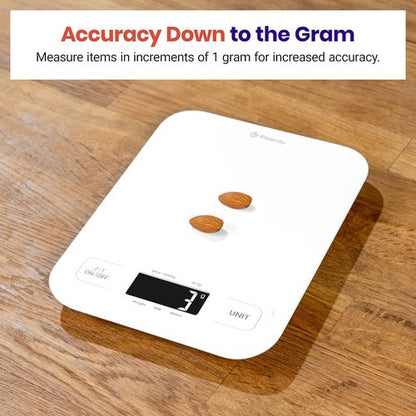Etekcity Digital Kitchen Scale - Accurate Weighing in Grams & Ounces for Baking & Cooking | White