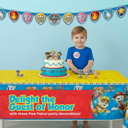 Paw Patrol Tablecloth & Birthday Banner Set - Officially Licensed Party Decorations